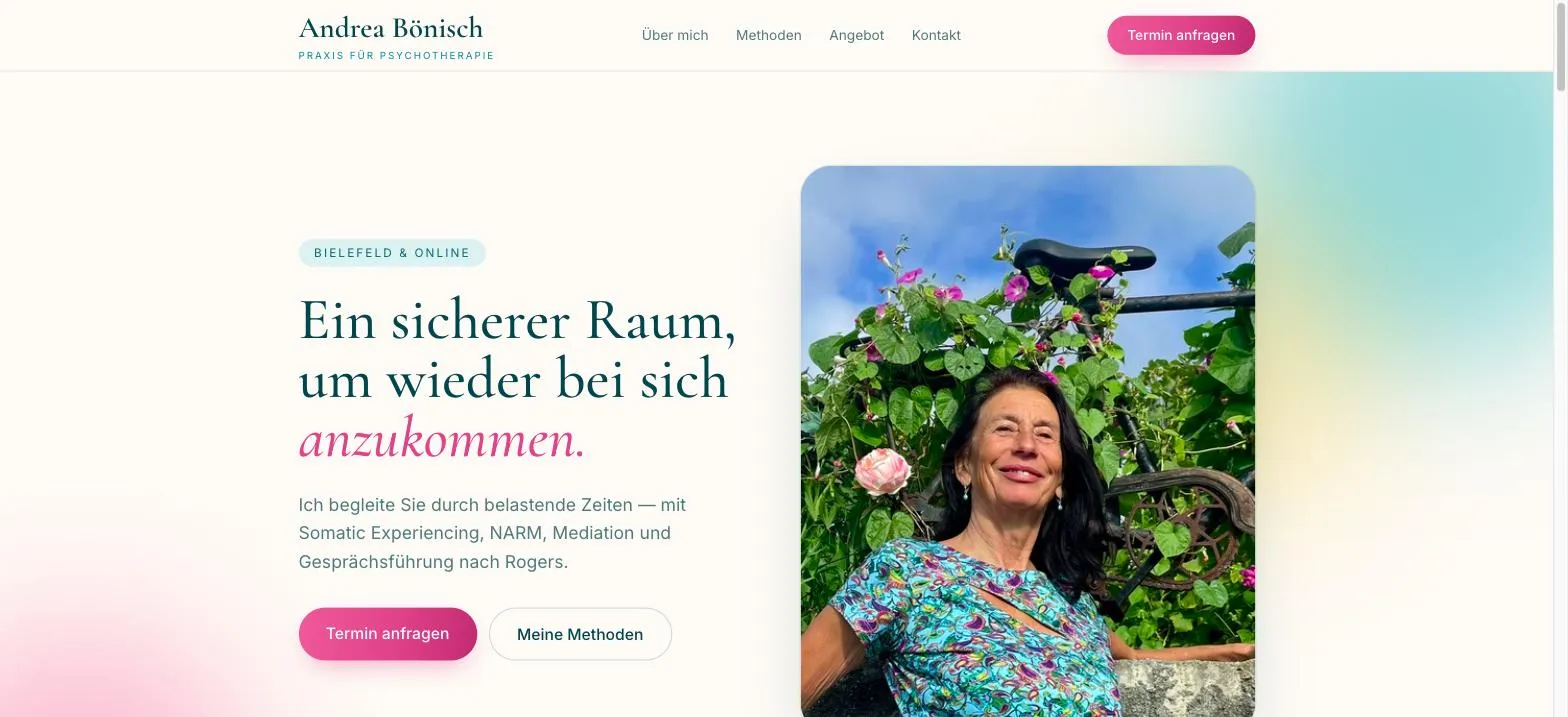 Startseite von Andrea Bönisch Psychotherapie